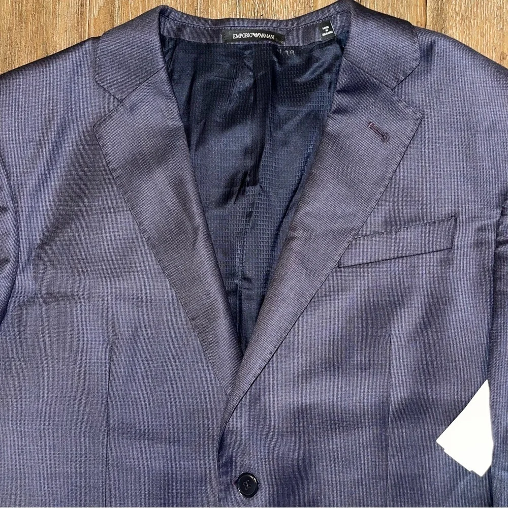 Emporio Armani G-Line Wool Blazer Slim-Fit Two-Button Men’s 54 Navy Blue